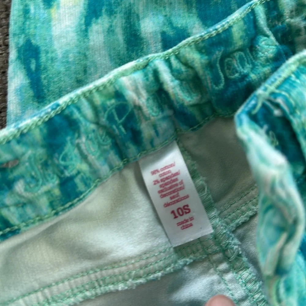 Justice Premium Girls Blue Green tie dye Corduroy Jeans size 10 Slim